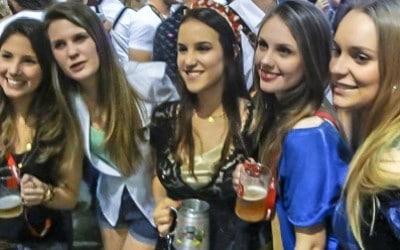 Beautiful ladies at Oktoberfest Blumenau in Brazil